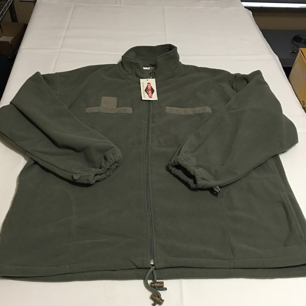 TRU-SPEC Microfleece Liner Mens XL Green Full Zip Tactical Jacket NWT
